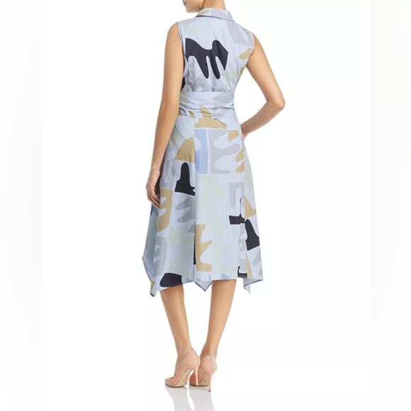 Lafayette 148 New York Cordelia Printed Midi Shirt Dress Designer - Picture 3 of 12